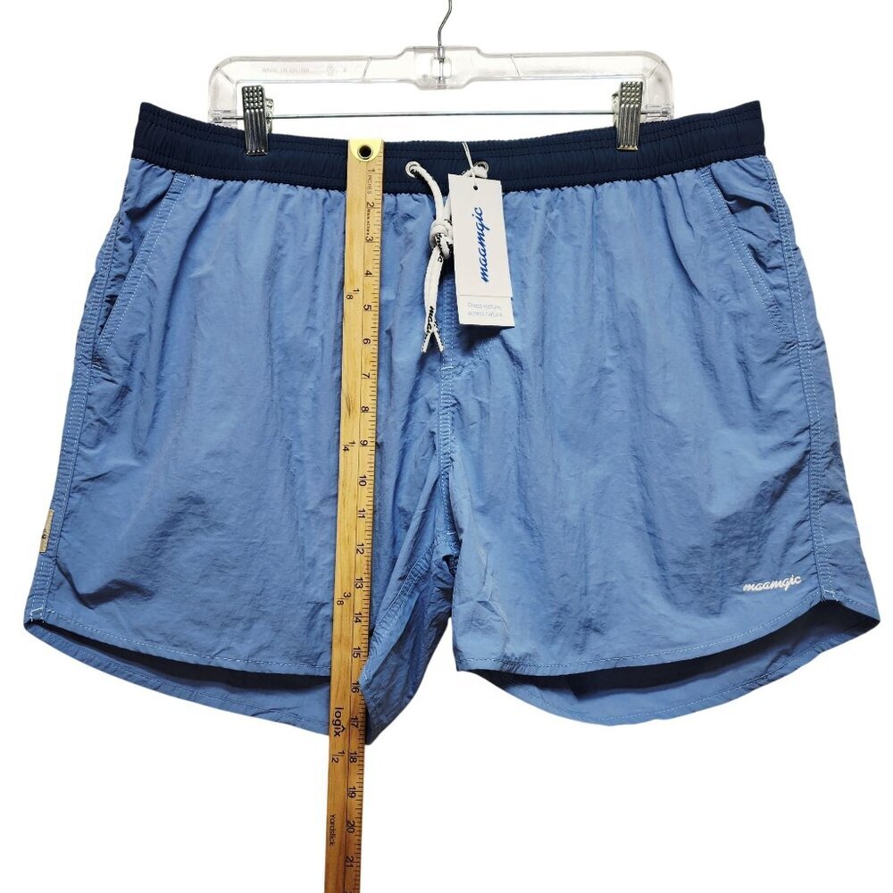 Maamgic Mens Swimming Shorts Size XXL Blue Quick-Dry Elastic Waistband - Picture 4 of 7